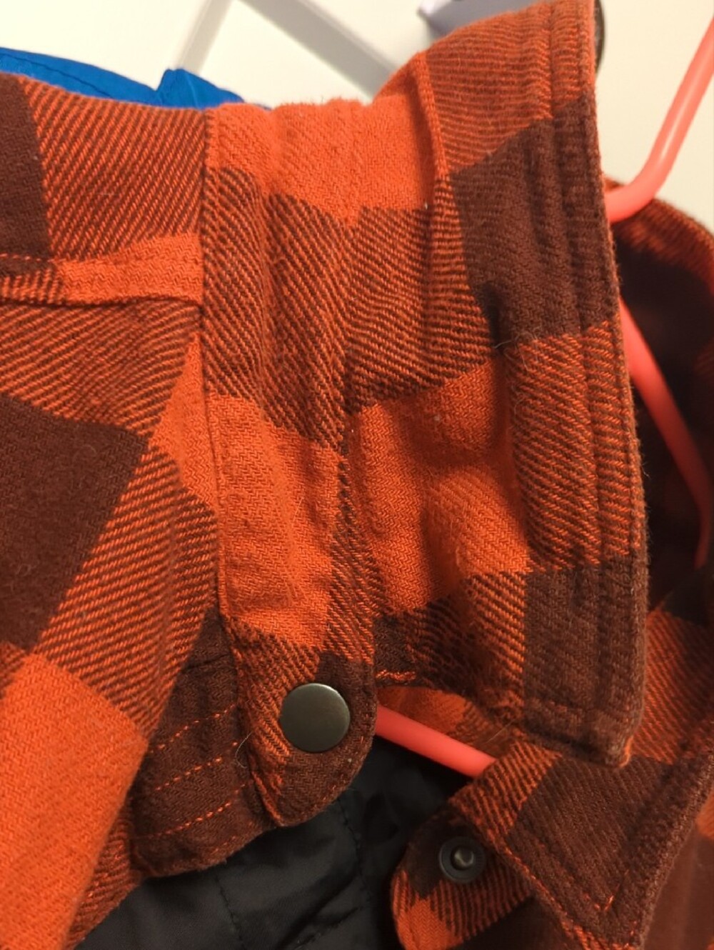 Men's Orange & Brown Plaid Field Jacket Duluth Flannel And Quilted Duck Line- M - Picture 14 of 16
